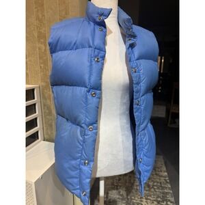 Vtg Gerry Reversible Goose Down Puffer Vest 80s Made USA /Blue Size S